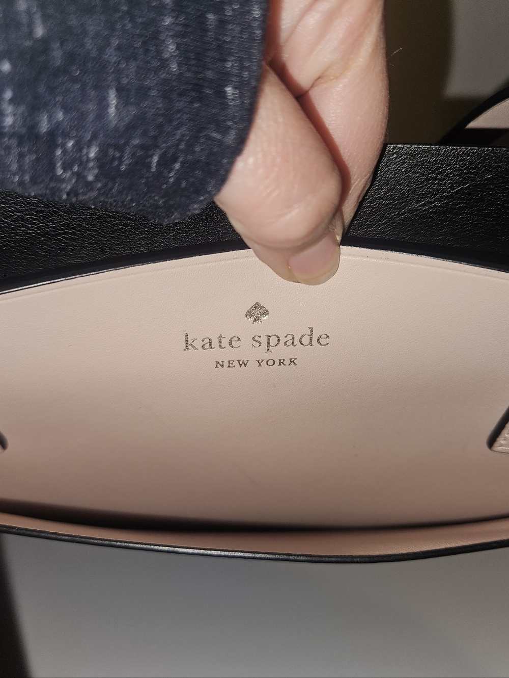 LIKE NEW!  ♠️ KATE SPADE Magnolia Street Black & Pink Double Pocket Tote Bag!! - Picture 3 of 7